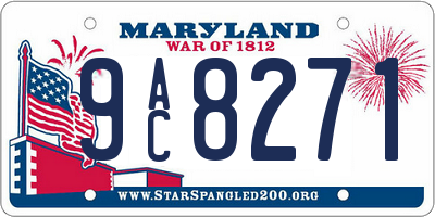 MD license plate 9AC8271