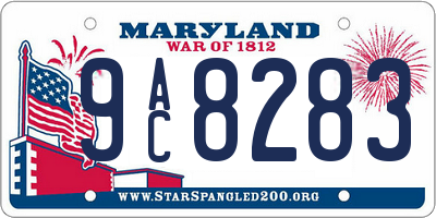 MD license plate 9AC8283