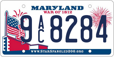 MD license plate 9AC8284