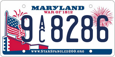MD license plate 9AC8286