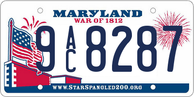 MD license plate 9AC8287