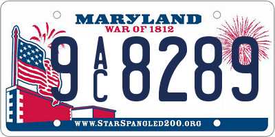 MD license plate 9AC8289