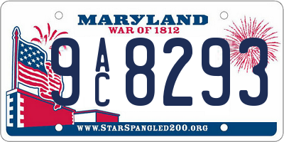 MD license plate 9AC8293