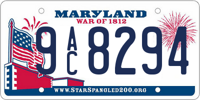 MD license plate 9AC8294