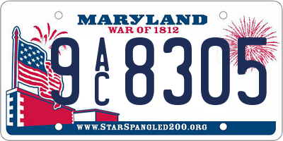 MD license plate 9AC8305