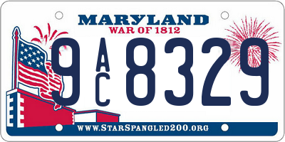 MD license plate 9AC8329