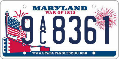 MD license plate 9AC8361