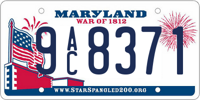 MD license plate 9AC8371