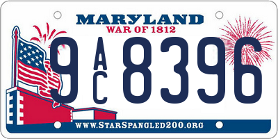 MD license plate 9AC8396