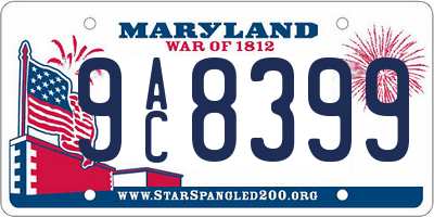 MD license plate 9AC8399