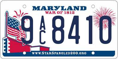 MD license plate 9AC8410