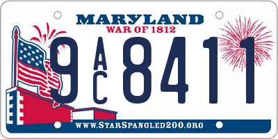 MD license plate 9AC8411