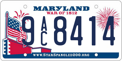 MD license plate 9AC8414