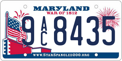 MD license plate 9AC8435