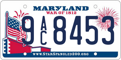 MD license plate 9AC8453