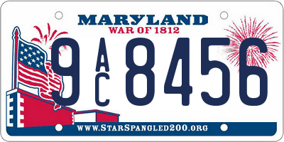 MD license plate 9AC8456