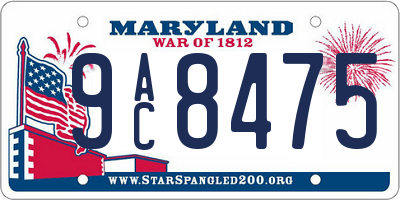 MD license plate 9AC8475