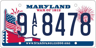 MD license plate 9AC8478
