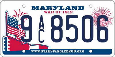 MD license plate 9AC8506