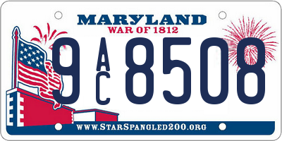 MD license plate 9AC8508