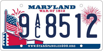 MD license plate 9AC8512