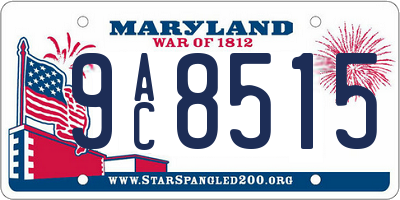MD license plate 9AC8515