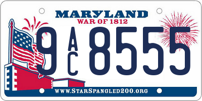 MD license plate 9AC8555