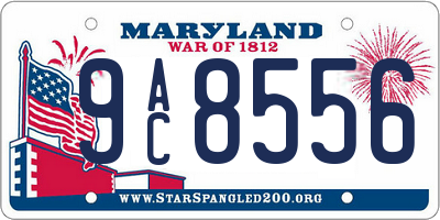 MD license plate 9AC8556