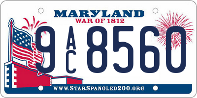 MD license plate 9AC8560