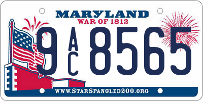 MD license plate 9AC8565