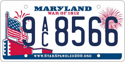 MD license plate 9AC8566