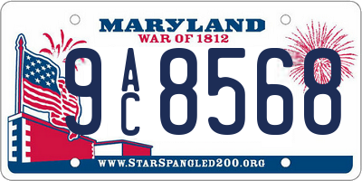 MD license plate 9AC8568