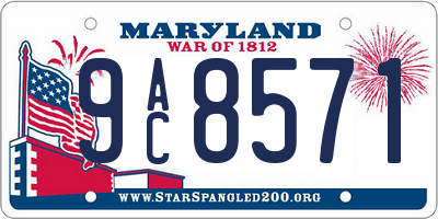 MD license plate 9AC8571