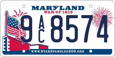 MD license plate 9AC8574