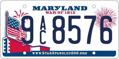 MD license plate 9AC8576