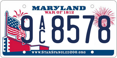 MD license plate 9AC8578
