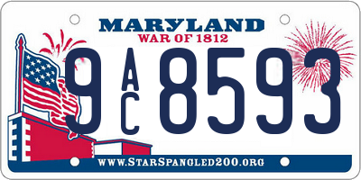 MD license plate 9AC8593