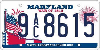 MD license plate 9AC8615