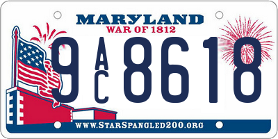 MD license plate 9AC8618