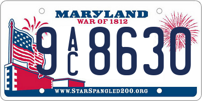 MD license plate 9AC8630