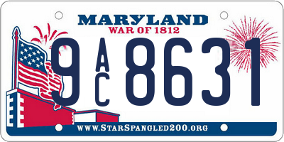 MD license plate 9AC8631