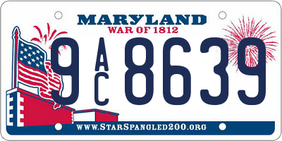 MD license plate 9AC8639