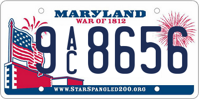 MD license plate 9AC8656