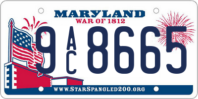 MD license plate 9AC8665