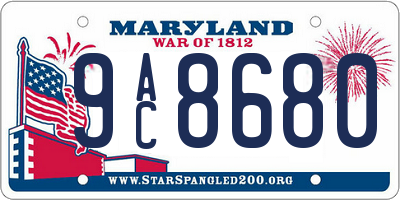 MD license plate 9AC8680