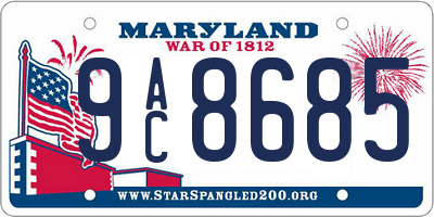 MD license plate 9AC8685
