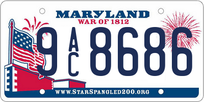 MD license plate 9AC8686