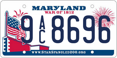MD license plate 9AC8696