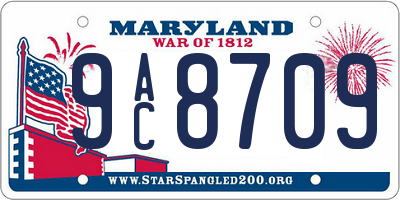 MD license plate 9AC8709