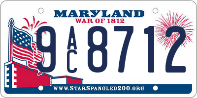 MD license plate 9AC8712